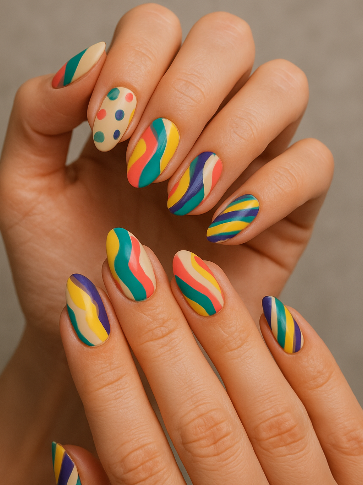 Colorful summer nail art